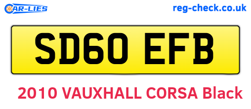 SD60EFB are the vehicle registration plates.