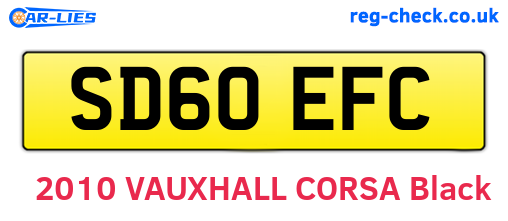 SD60EFC are the vehicle registration plates.