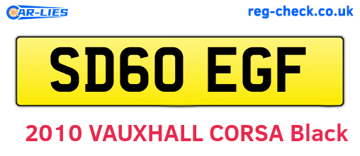 SD60EGF are the vehicle registration plates.