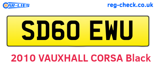 SD60EWU are the vehicle registration plates.