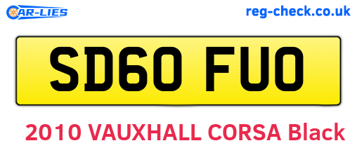 SD60FUO are the vehicle registration plates.