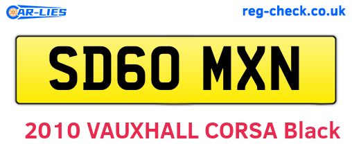 SD60MXN are the vehicle registration plates.