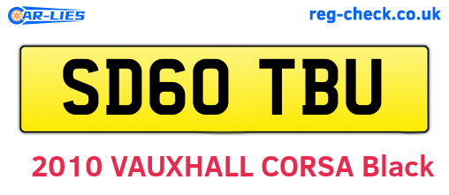 SD60TBU are the vehicle registration plates.