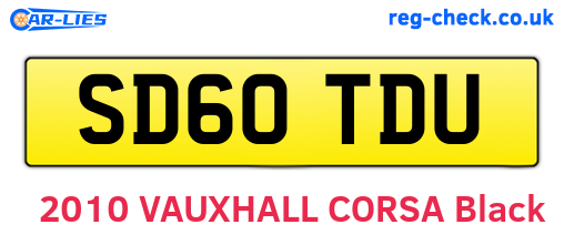 SD60TDU are the vehicle registration plates.