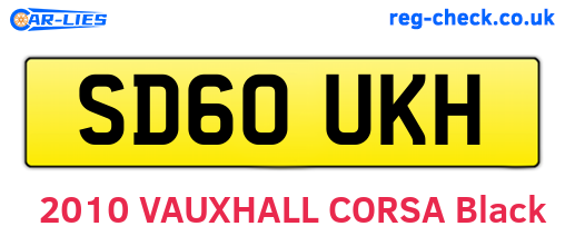 SD60UKH are the vehicle registration plates.