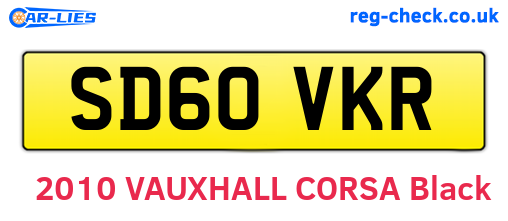 SD60VKR are the vehicle registration plates.