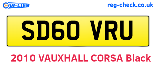 SD60VRU are the vehicle registration plates.