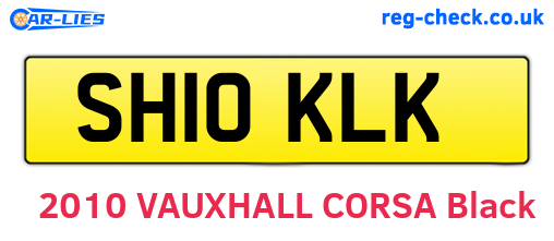 SH10KLK are the vehicle registration plates.
