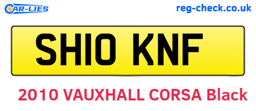 SH10KNF are the vehicle registration plates.