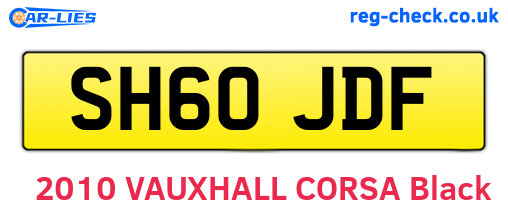 SH60JDF are the vehicle registration plates.