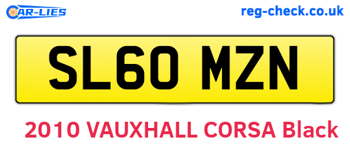 SL60MZN are the vehicle registration plates.