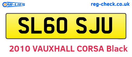 SL60SJU are the vehicle registration plates.