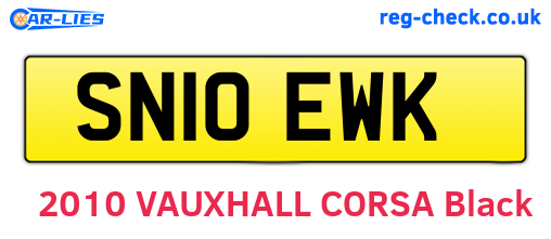 SN10EWK are the vehicle registration plates.