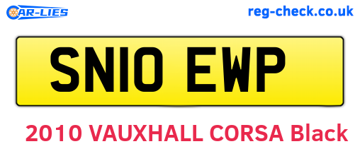 SN10EWP are the vehicle registration plates.