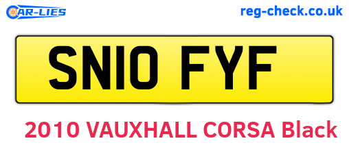 SN10FYF are the vehicle registration plates.