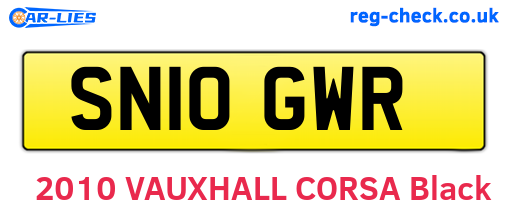 SN10GWR are the vehicle registration plates.