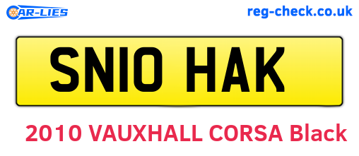 SN10HAK are the vehicle registration plates.