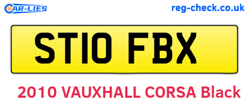 ST10FBX are the vehicle registration plates.