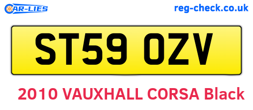 ST59OZV are the vehicle registration plates.