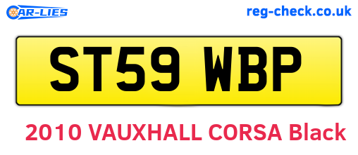 ST59WBP are the vehicle registration plates.