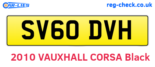 SV60DVH are the vehicle registration plates.