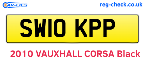 SW10KPP are the vehicle registration plates.