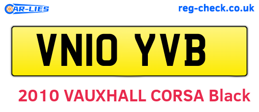 VN10YVB are the vehicle registration plates.