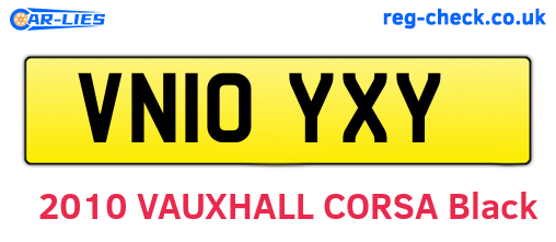 VN10YXY are the vehicle registration plates.