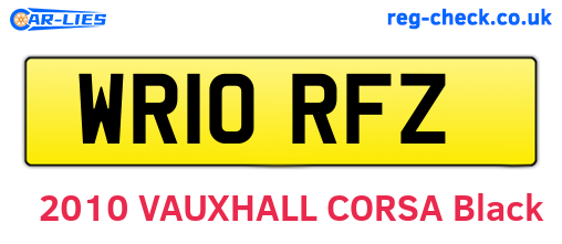 WR10RFZ are the vehicle registration plates.
