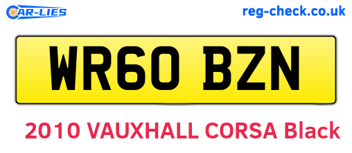 WR60BZN are the vehicle registration plates.