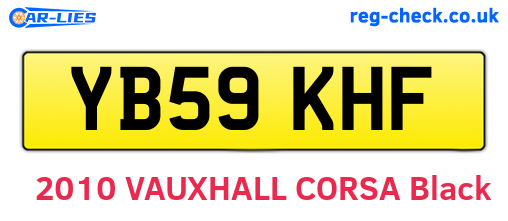 YB59KHF are the vehicle registration plates.