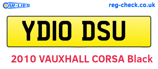 YD10DSU are the vehicle registration plates.