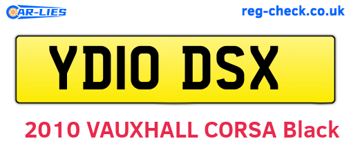 YD10DSX are the vehicle registration plates.