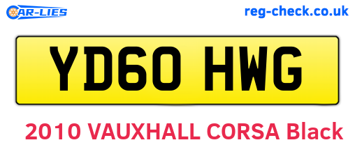 YD60HWG are the vehicle registration plates.