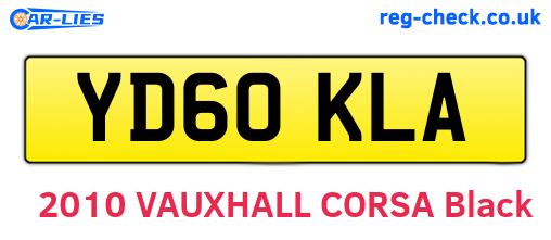 YD60KLA are the vehicle registration plates.