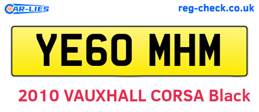 YE60MHM are the vehicle registration plates.