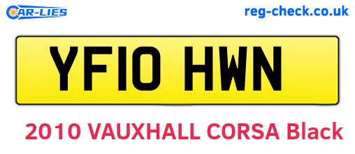 YF10HWN are the vehicle registration plates.