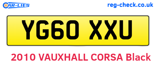 YG60XXU are the vehicle registration plates.