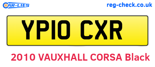 YP10CXR are the vehicle registration plates.