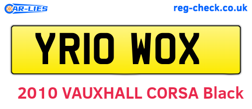 YR10WOX are the vehicle registration plates.