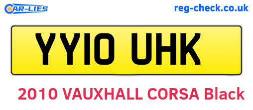 YY10UHK are the vehicle registration plates.