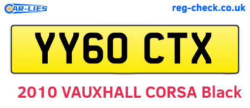 YY60CTX are the vehicle registration plates.