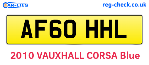 AF60HHL are the vehicle registration plates.