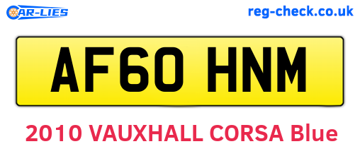 AF60HNM are the vehicle registration plates.