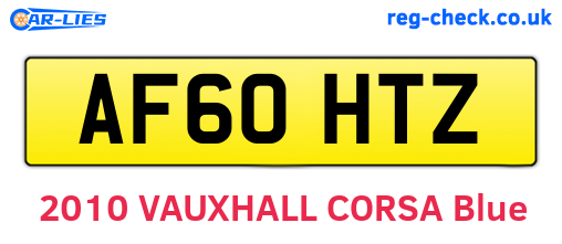 AF60HTZ are the vehicle registration plates.