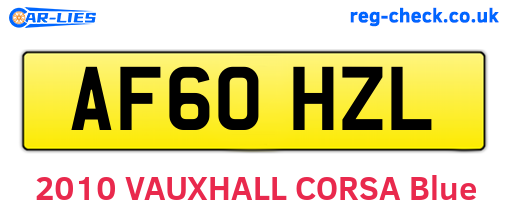 AF60HZL are the vehicle registration plates.