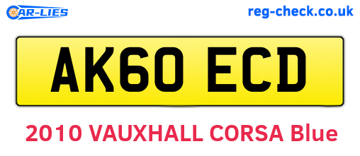 AK60ECD are the vehicle registration plates.