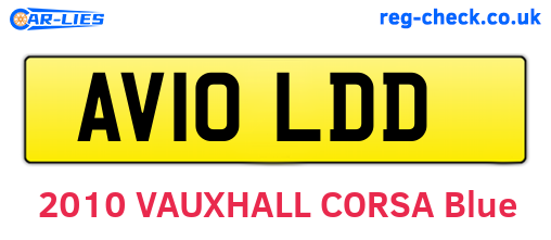 AV10LDD are the vehicle registration plates.