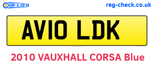 AV10LDK are the vehicle registration plates.