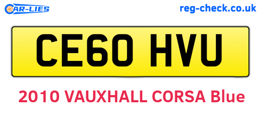CE60HVU are the vehicle registration plates.